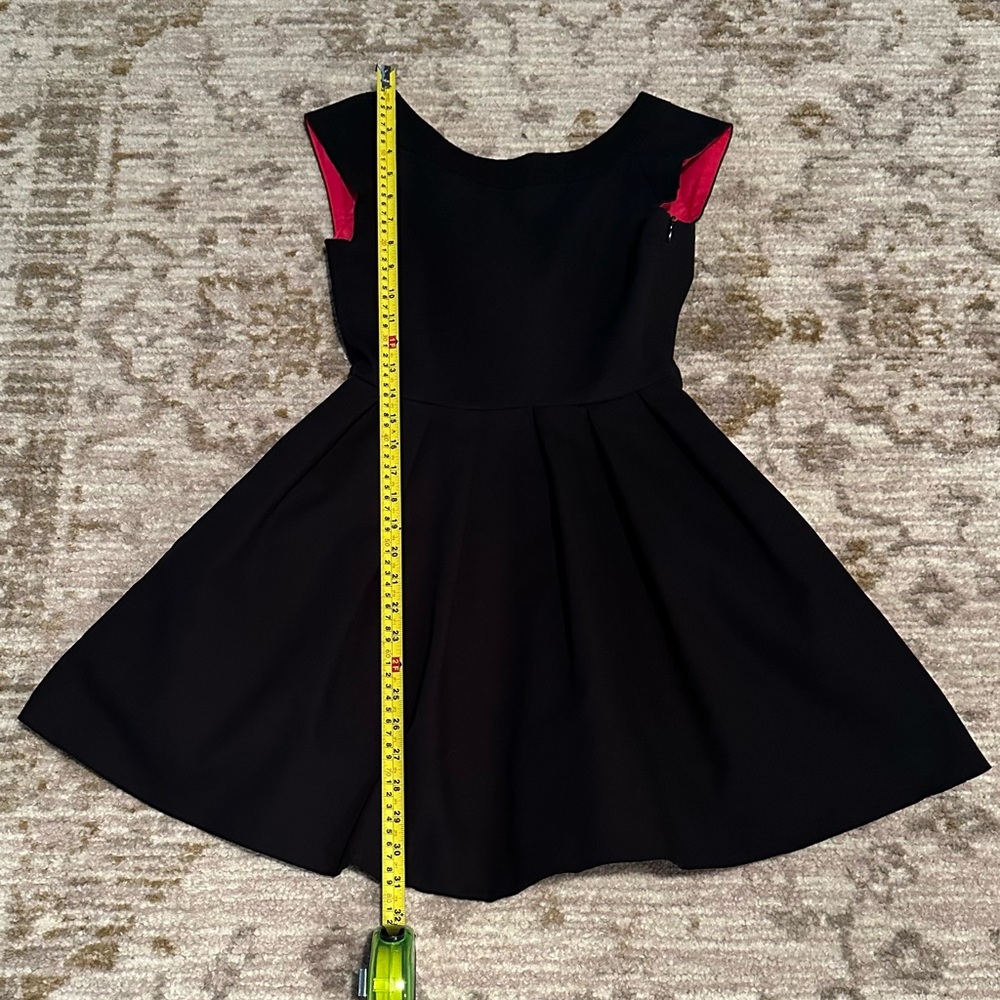 Zara A-Line Black Dress with Plunge Back size S with pockets - Picture 5 of 11